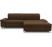 DOMO. collection Mika Canapé d'angle en Forme de L Marron foncé 260 x 178 x 80 cm