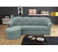 DOMO. collection Puno Petit canapé-lit d'angle en Forme de L avec Chaise Longue Convertible Convertible rembourré 233 x 142 x 84 cm Bleu Glacier