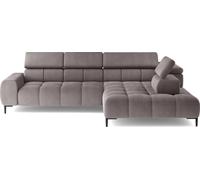 DOMO-HOME Canapé d'angle PLAZA L avec réglage électrique de l'assise 300x216cm | Forme en U confortable | Appuie-têtes réglables | Rembourrage de haute qualité | Design moderne avec pieds métalliques 