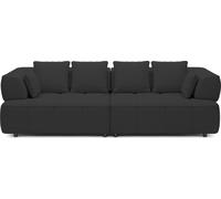 DomoHome AULA BigSofa avec profondeur d'assise réglable, sans fonction couchage, dossiers réglables – Design moderne, grand confort, dimensions : 284 x 111 x 84/75 cm, couleur : noir