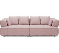 DomoHome AULA BigSofa avec profondeur d'assise réglable, sans fonction couchage, dossiers réglables – Design moderne, grand confort, dimensions : 284 x 111 x 84/75 cm, couleur : rose poudré