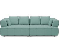 DomoHome AULA BigSofa avec profondeur d'assise réglable, sans fonction couchage, dossiers réglables – Design moderne, grand confort, dimensions : 284 x 111 x 84/75 cm, couleur : turquoise