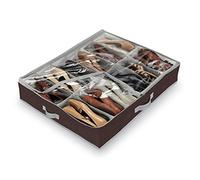 Domopak Living 8001410071859 Étui Chaussures Classic 12 Compartiments, Polypropylène/PE, Marron, 50 x 75 x 15 cm