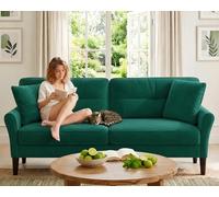 Domusensus Petit canapé 3 Places, 175 cm, Petit, Confortable, pour Chambre d'adolescent, Montage Rapide en 3 Minutes sans Outils, Moderne, Petit pour Appartement ou Bureau