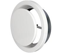 DOMUX Bouche Ventilation Aération Extraction VMC Ø100mm Design Premium - Grille Acier Blanc Laqué Anti-Humidité Silencieuse Réglable - VMC Simple & Double Flux DN100 - SdB Cuisine WC - Garantie 5 Ans