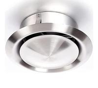 DOMUX Bouche VMC 100 mm Inox - Bouche aération réglable ronde 100 mm - Extraction ou insufflation - En acier inoxydable 304 pour conduit et gaine VMC, hotte et extracteur - Mur ou plafond