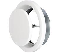 DOMUX Bouche VMC Réglable Extraction Ø80 mm - Bouche Aération Silencieuse Acier Blanc Laqué, Disque Orientable - Cuisine, Salle de Bain, WC - DN80