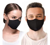 DOMUX Premium Masque 3 Plis Réutilisable en Nanofibres | Confort Respirant | Masque De Sécurité | Bande élastique réglable | Lavable En Machine | Noir | Petit Visage (Adulte)