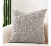DOMVITUS Lot de 1 Housse de Coussin décorative en Boucle pour lit, canapé, Salon, Coussin décoratif Doux, 50 x 50 cm, Gris Sable