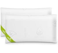 Don DESCANSO Pack 2 Oreillers Viscoélastiques 70cm Aloe Vera avec Flocons 100% Viscoélastiques, Fermeté Moyenne, Ergonomique, Adaptable à la Tête et au Cou et Respirant. Fabriqué en Espagne