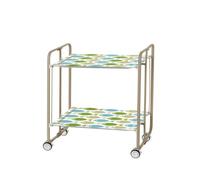 DON HIERRO - Desserte pliante BAUHAUS avec roulettes, Structure couleur sable, 2 niveaux, 4 positions-67