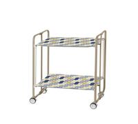 DON HIERRO - Desserte pliante BAUHAUS avec roulettes, Structure couleur sable, 2 niveaux, 4 positions-85