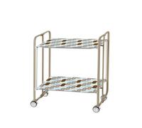 DON HIERRO - Desserte pliante BAUHAUS avec roulettes, Structure couleur sable, 2 niveaux, 4 positions-86