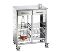 DON HIERRO - Grande desserte de cuisine MALMÖ INOX - Élégance inox, capacité XXL et mobilité professionnelle-