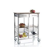 DON HIERRO - Grande desserte de cuisine, Série ONDA ALUMINIUM DOUBLE-Cerisier Le Gard