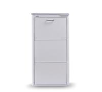 DON HIERRO - Meuble à chaussures KIBO compact 3 compartiments gain de place-Blanc