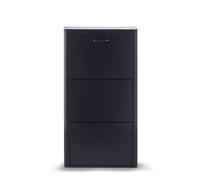 DON HIERRO - Meuble à chaussures KIBO compact 3 compartiments gain de place-Noir