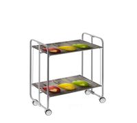 DON HIERRO - Table roulante pliante BAUHAUS, 2 plateaux, châssis gris aluminium.-42