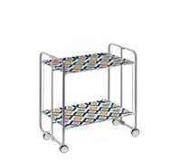 DON HIERRO - Table roulante pliante BAUHAUS, 2 plateaux, châssis gris aluminium.-81