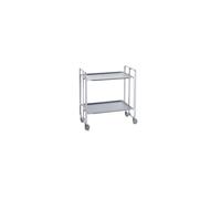 DON HIERRO - Table roulante pliante BAUHAUS, 2 plateaux, châssis gris aluminium.-Gris