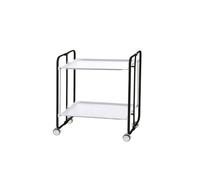 DON HIERRO - Table roulante Pliante Bauhaus, 2 Plateaux, châssis Noir-Blanc