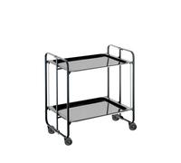 DON HIERRO - Table roulante Pliante Bauhaus, 2 Plateaux, châssis Noir-Noir