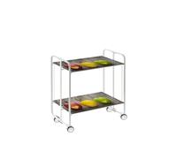 DON HIERRO - Table roulante pliante BAUHAUS châssis blanc, 2 plateaux-42