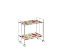 DON HIERRO - Table roulante pliante BAUHAUS châssis blanc, 2 plateaux-49