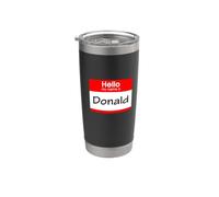 Donald, badge avec inscription « Hello My Name is » Gobelet isotherme en acier inoxydable double paroi