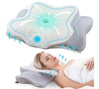 DONAMA Oreiller Ergonomique Cervical, Mémoire de Forme, Nuque, Côté, Dos | Coussin papillon haute densité rebond lent, soutien épaules, taie amovible lavable, positions sommeil latéral dorsal ventral