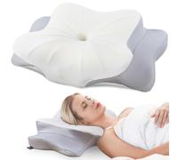 DONAMA Oreiller Ergonomique Cervical, Mémoire de Forme, Nuque, Côté, Dos | Coussin papillon haute densité rebond lent, soutien épaules, taie amovible lavable, positions sommeil latéral dorsal ventral