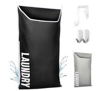 DONAQ Panier à linge sale suspendu, sac de rangement peu encombrant à accrocher derrière la porte, au mur, pour salle de bain et petites pièces, taille XL, 101,6 x 56 cm