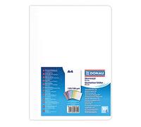 DONAU 1702001PL-09 Lot de 10 chemises en plastique A4 en film PP Eco 120/180 µm avec couverture transparente pour bureau et école Blanc
