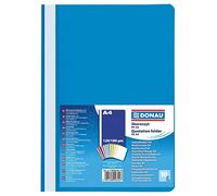 DONAU 1702001PL-10 Lot de 10 chemises en plastique A4 en film écologique PP 120/180 µm avec couverture transparente pour bureau et école Capacité env. 200 feuilles
