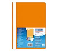 DONAU 1702001PL-12 Chemise en plastique A4 Orange/transparent en film PP écologique 120/180 µm avec couverture transparente, pour bureau et école, capacité env. 200 feuilles | Lot de 200 feuilles