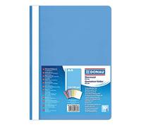 DONAU 1702001PL-17 Lot de 10 chemises A4 en plastique écologique en film polypropylène 120/180 µm avec couverture transparente pour bureau et école, capacité env. 200 feuilles