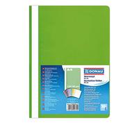 DONAU 1702001PL-41 Lot de 10 classeurs en plastique écologique Vert clair Format A4 120/180 µm avec couvercle transparent Capacité 200 feuilles