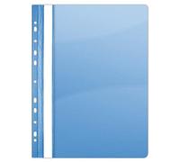DONAU 1704001PL-10 Lot de 10 classeurs perforés en plastique bleu A4 en PVC rigide transparent pour bureau et école perforation européenne