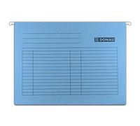 DONAU 7410905-10 Lot de 5 dossiers suspendus en carton recyclé 230 g/m² pour format A4 avec ouverture latérale Bleu