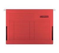 DONAU 7420905-04 Lot de 5 dossiers suspendus en carton recyclé 230 g/m² pour format A4 Couleur : rouge