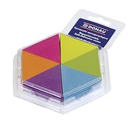 DONAU 7564001PL-99 Bloc de notes autocollantes en forme de triangle Couleurs fluo, 43 x 50 mm, 6 x 150 feuilles. Colle soluble dans l'eau. Possibilité de coller des feuilles