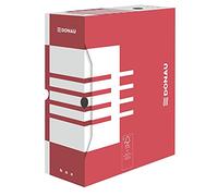 DONAU 7662301FSC-04 Lot de 20 boîtes de rangement solides en carton recy ormat A4 Largeur du dos 12 cm Couleur : rouge Certifié FSC®