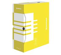 DONAU 7662301FSC-11 Lot de 20 boîtes de rangement en carton recyclé solide Format A4 Largeur du dos Jaune Certifié FSC®
