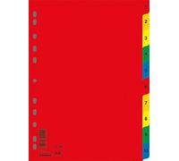 DONAU 7712095PL-99 Lot de 10 intercalaires en plastique écologique PP DIN A4 230 x 297 mm - 10 intercalaires en plastique - Intercalaires à anneaux - 11 trous - Pour l'organisation des dossiers au
