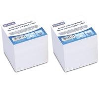 DONAU 8302001PL-09 Bloc de notes écologique non collé, 800 feuilles, 90 x 90 x 85 mm, couleur : blanc, pour bureau, école (Lot de 2)