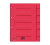 DONAU 8610001-04 Lot de 100 intercalaires extra larges en carton recyclé 250 g/m² avec lignes imprimées pour format A4 4 perforations