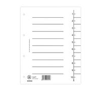 DONAU 8610001-09 Lot de 100 intercalaires en carton extra large en carton recyclé 250 g/m² avec impression linéaire pour DIN A4 4 trous