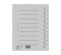 DONAU 8610001-13 Lot de 100 intercalaires surdimensionnés en carton recyclé 250 g/m² avec impression lignée pour format A4 4 perforations