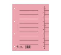 DONAU 8610001-16 Lot de 100 intercalaires extra larges en carton recyclé 250 g/m² avec lignes imprimées pour format A4 4 perforations