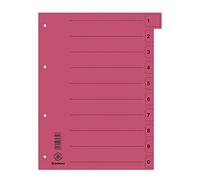 DONAU 8611001-04 Lot de 50 intercalaires en carton recyclé pour DIN A4 4 trous Rouge/bleu Angel
